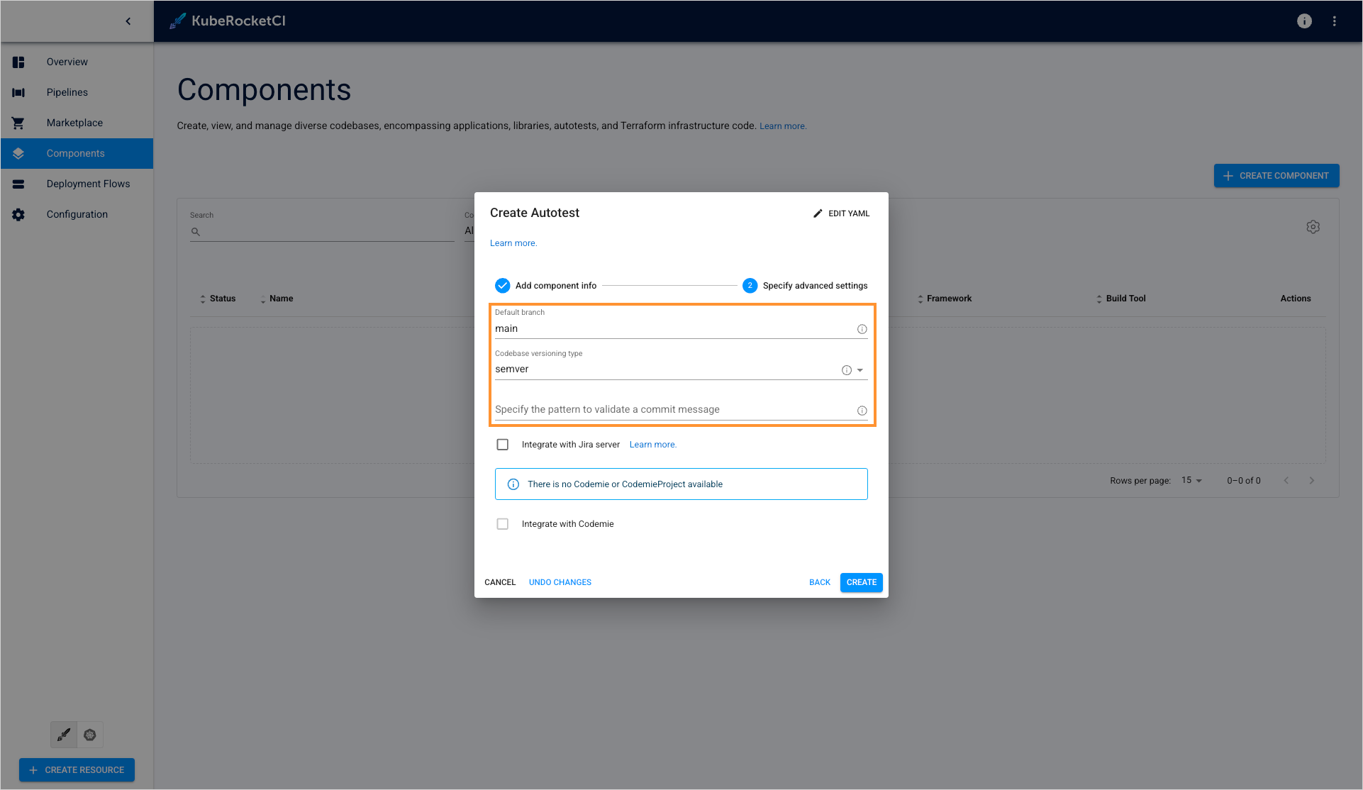 Advanced settings Advanced settings