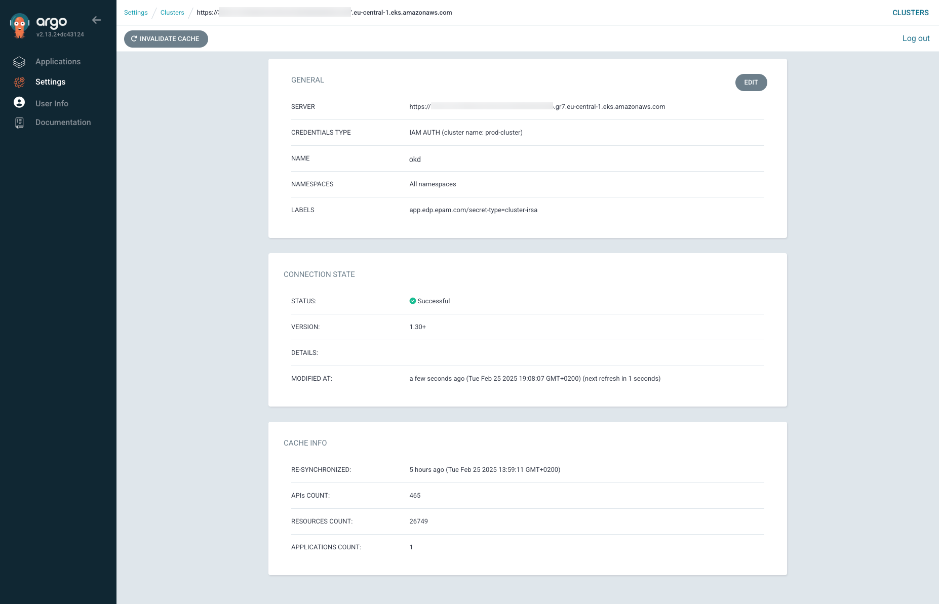ArgoCD cluster IRSA status ArgoCD cluster IRSA status