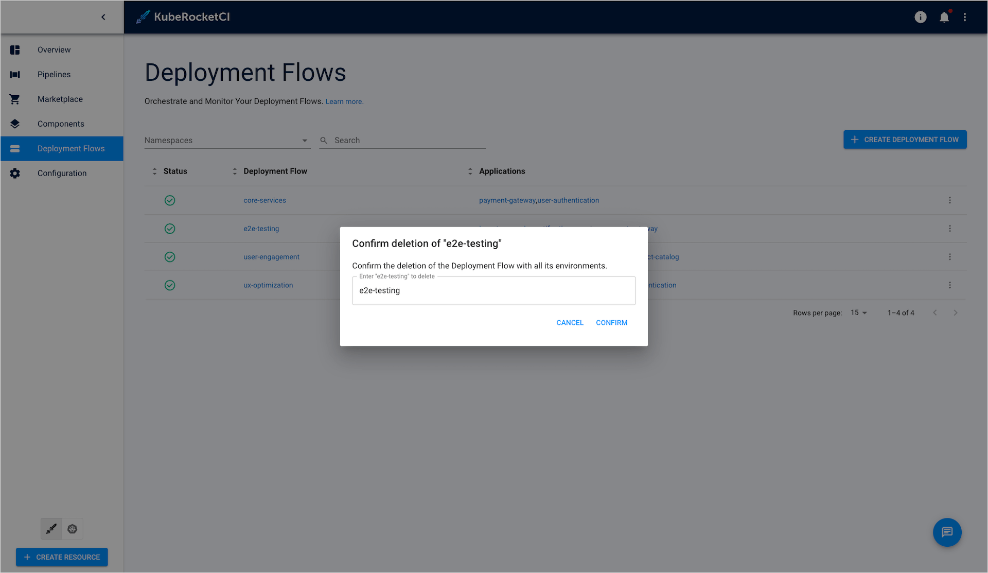 Confirm deployment flow deletion Confirm deployment flow deletion
