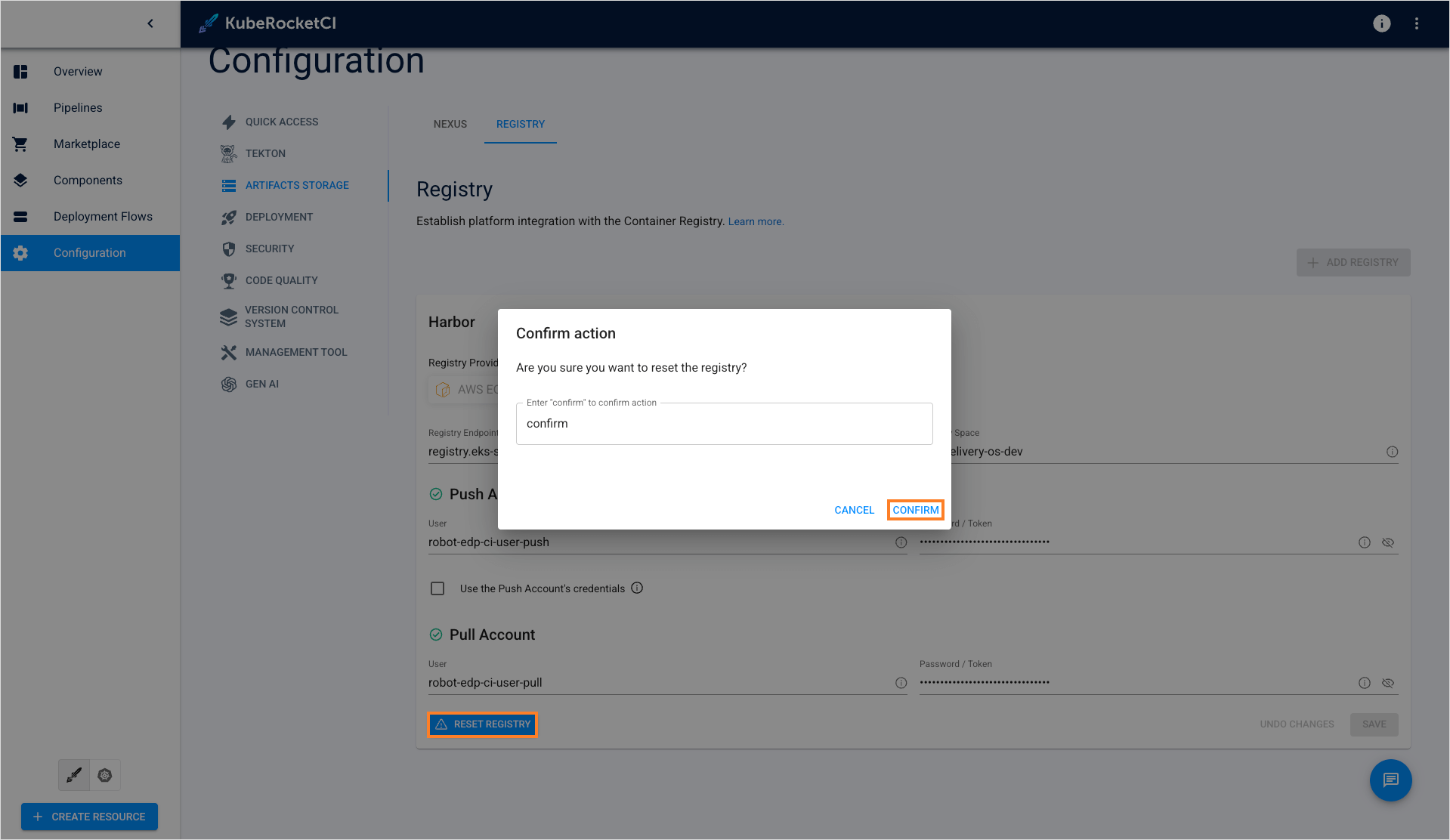 Registry settings Registry settings
