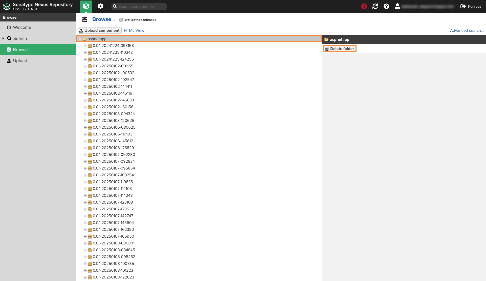 Delete Nexus folder Delete Nexus folder