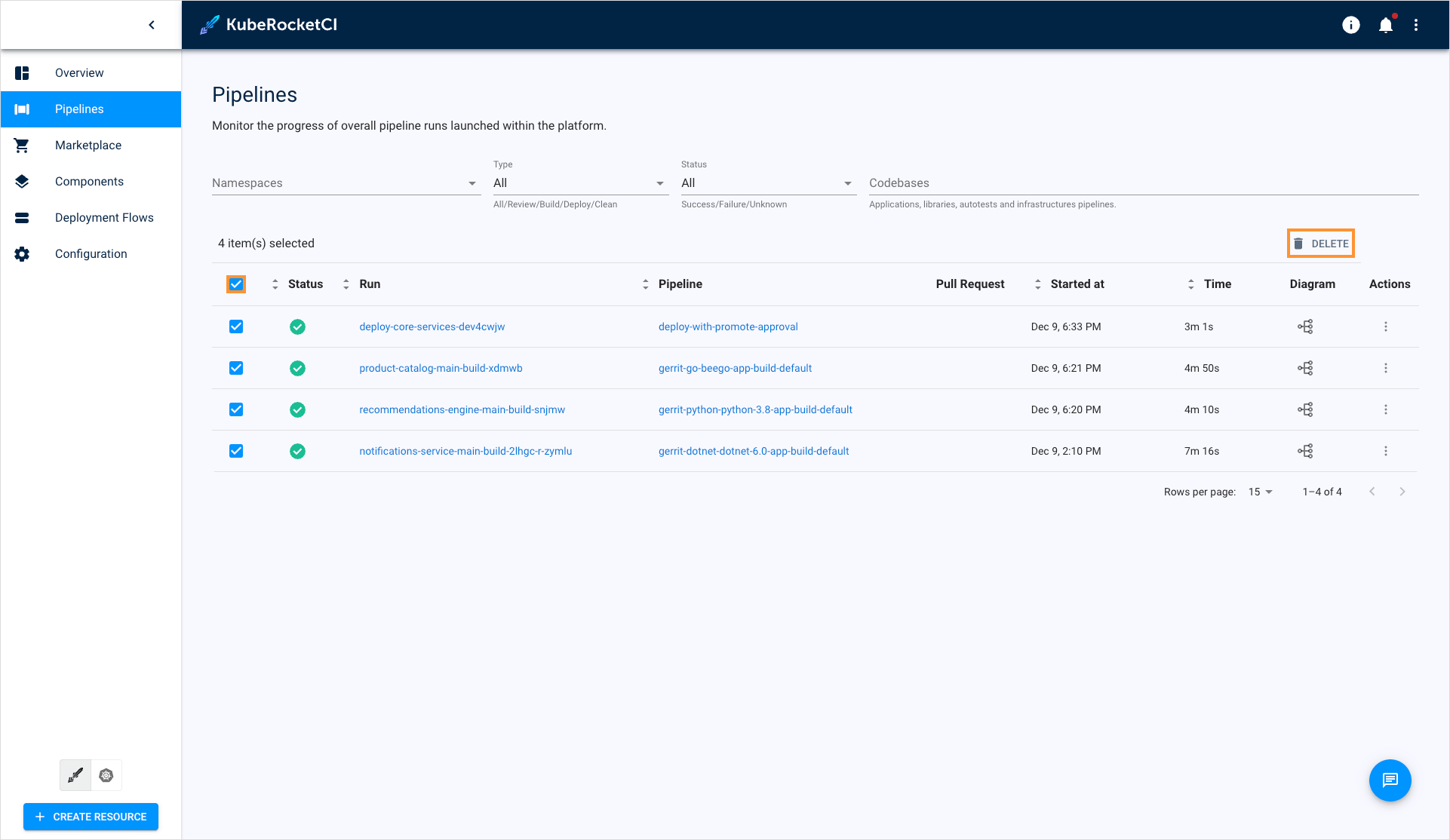 Inspect application Inspect application