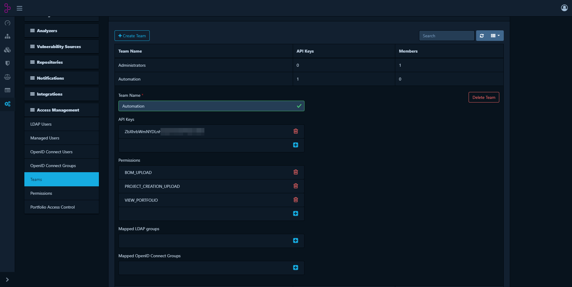 Dependency-Track settings Dependency-Track settings