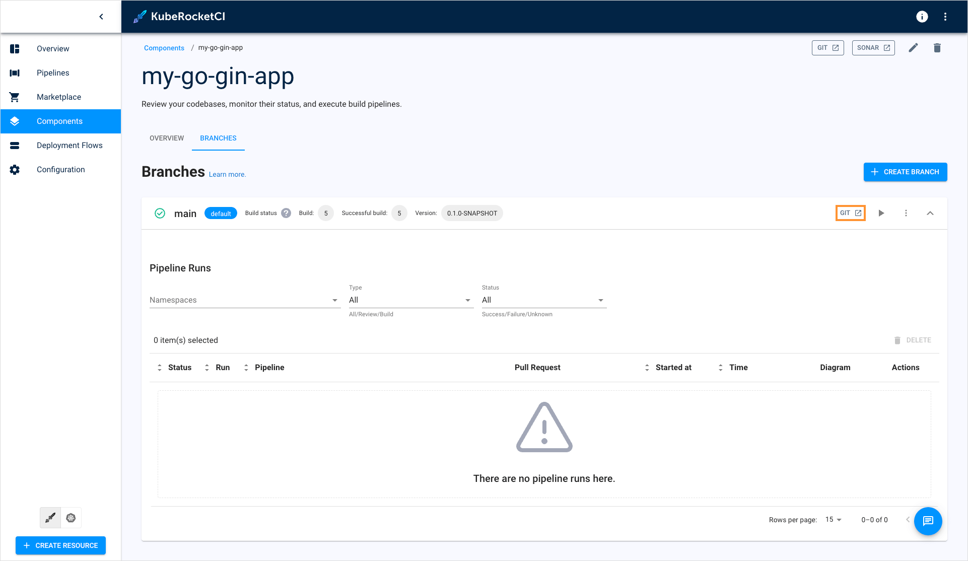 Application details Marketplace notification