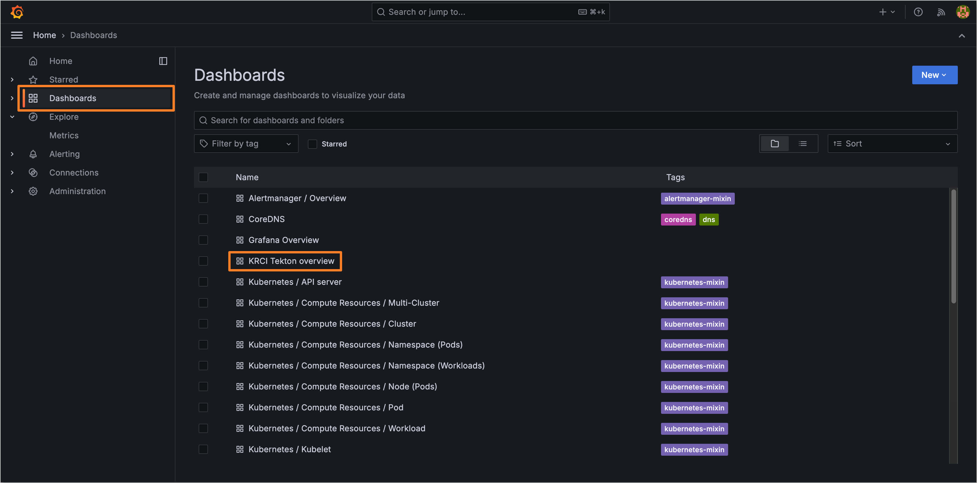 Tekton dashboard is created Tekton dashboard