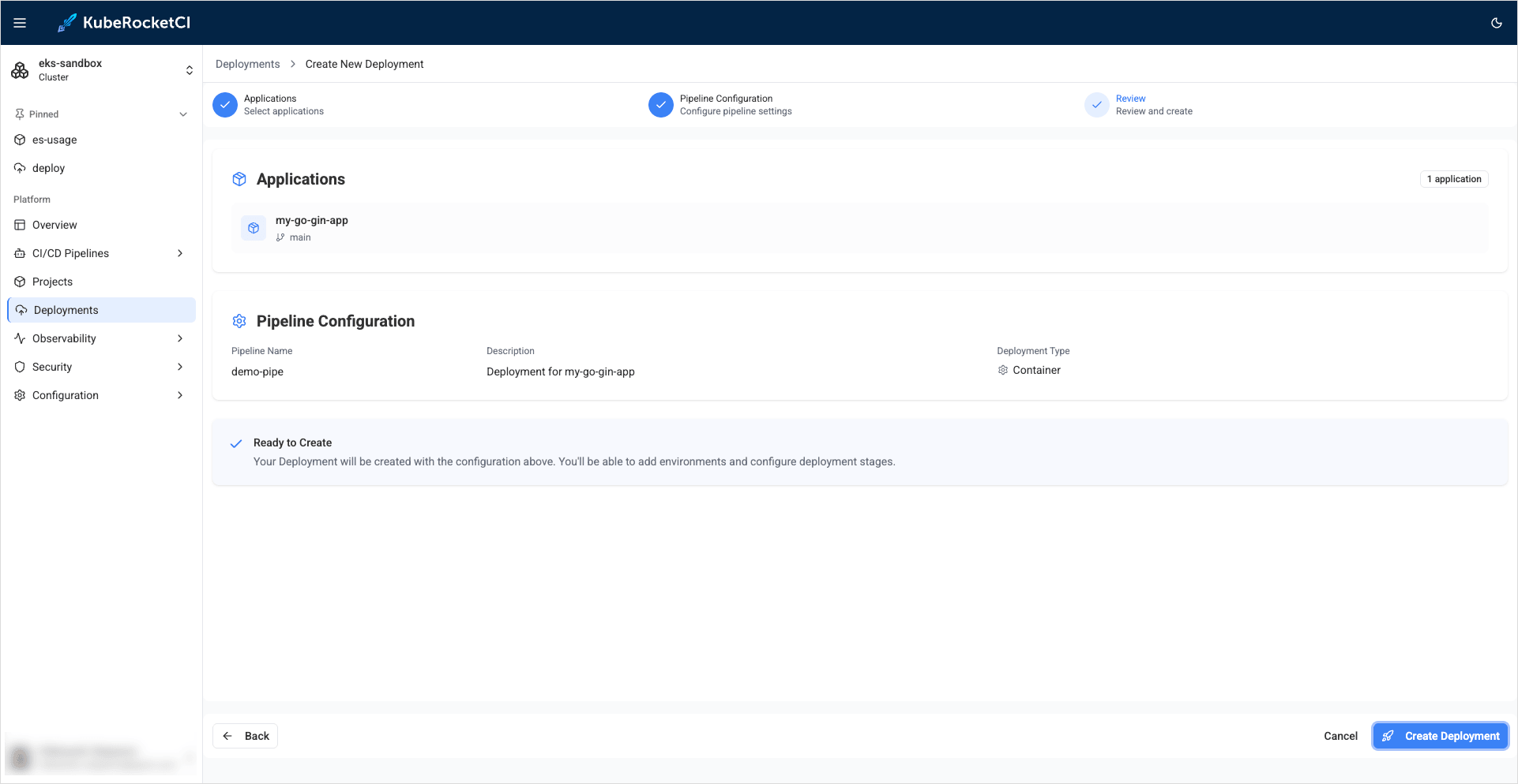 Review and create