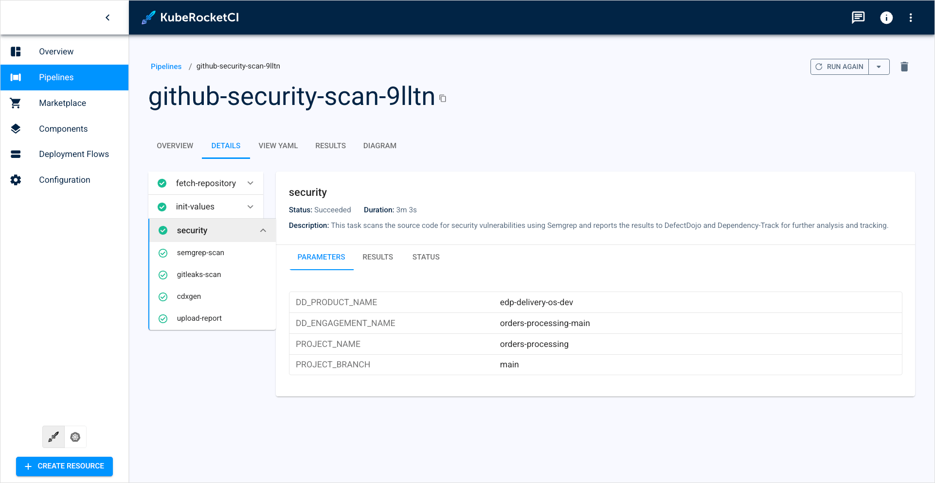 Security pipeline Security pipeline