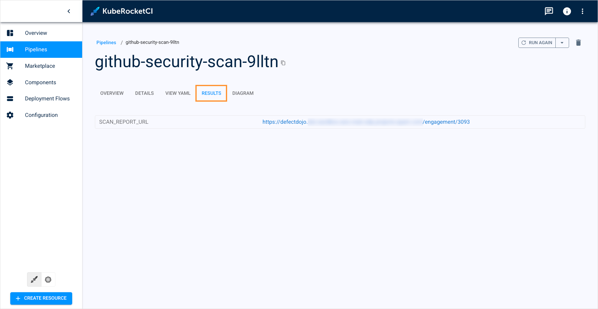Security pipeline results Security pipeline results